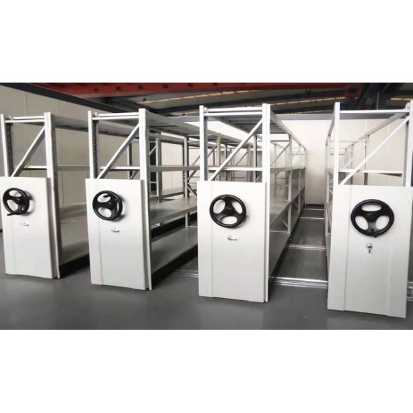 Electric Mobile Shelves Racking Hand Cranked Cargo Mobile Shelving Compact Movable Shelving High-Density Shelves