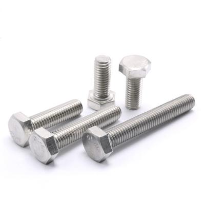 DIN Standard 304 Stainless Steel Hex Bolt Full Thread Bolt M4 M5 M6 M8 Plain Finish