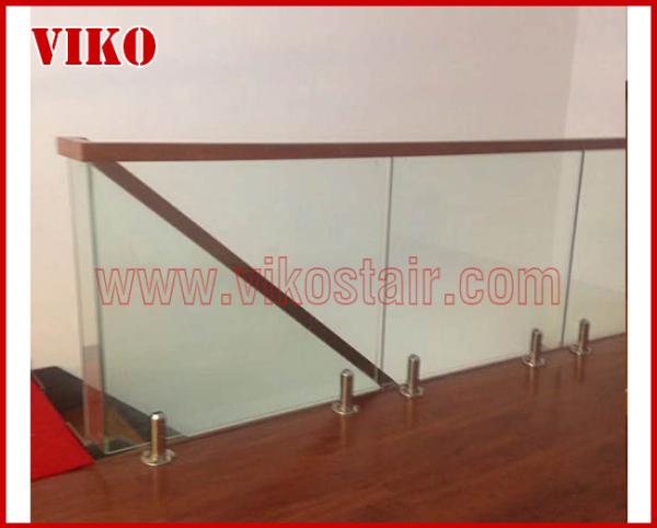 Double Steel Plate Staircase VK21S Railing tempered glass, Handrail b eech Stringer,carbon s