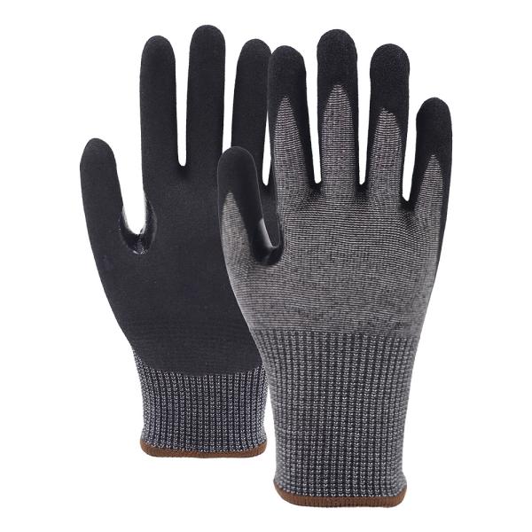 Custom Protection Nitrile Coated Gloves Thumb Saddle Touchscreen Work Gloves Design Outdoor