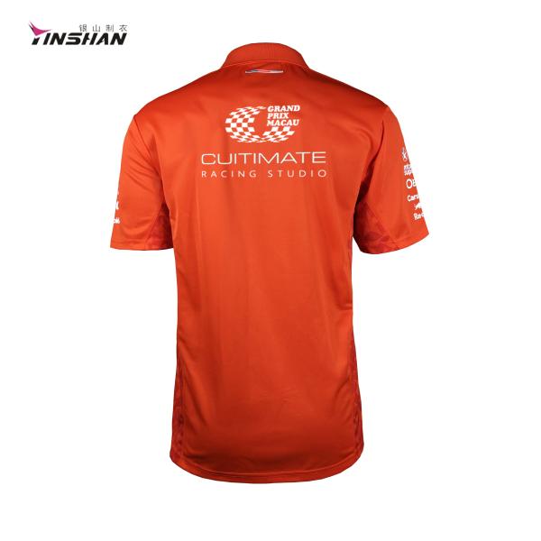 Tipo de roupa esportiva de corrida de motocicletas de automóveis camisa de pólo personalizada com ilustrações personalizadas
