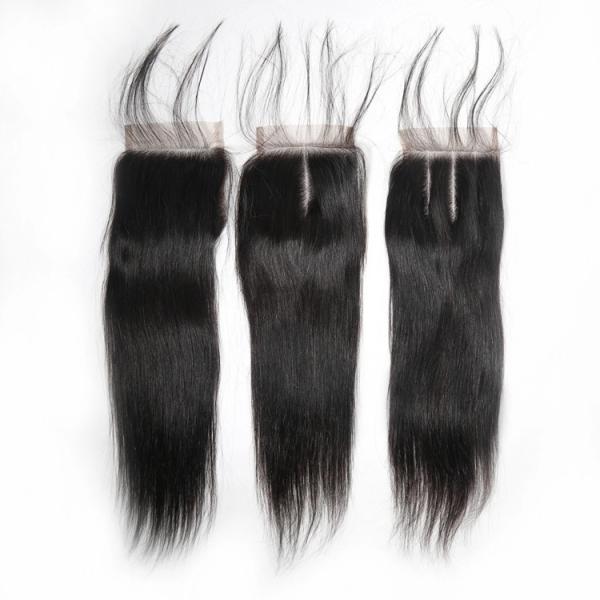 O Weave reto do cabelo humano do GV/cabelo peruano empacota com fechamento