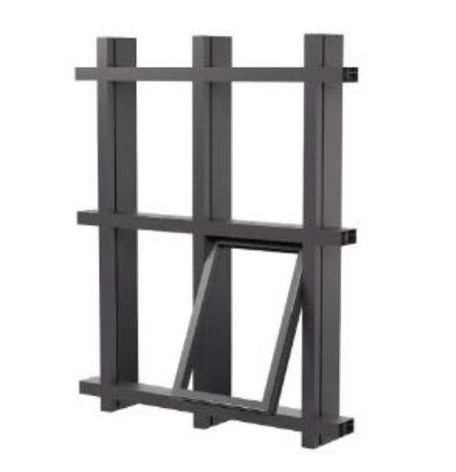 Double Tempered Aluminium Glass Curtain Wall Anodizing Black Frame