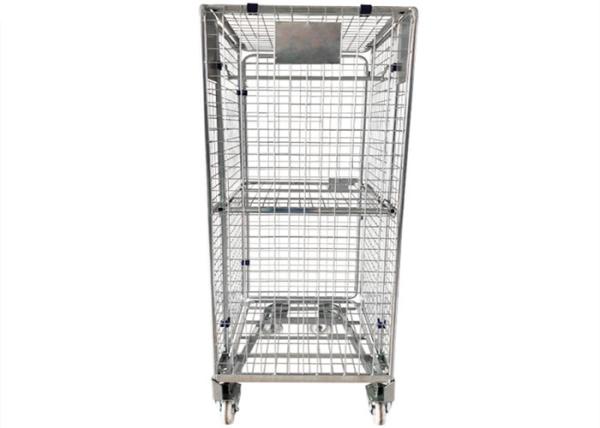 Warehouse Wire Cage Trolley 2 Side Folding 500-1000kg Load Capacity