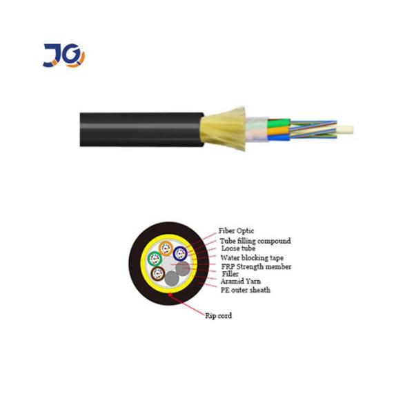 Span 100m 48 Core SM Fiber Optic Cable ADSS For Overhead