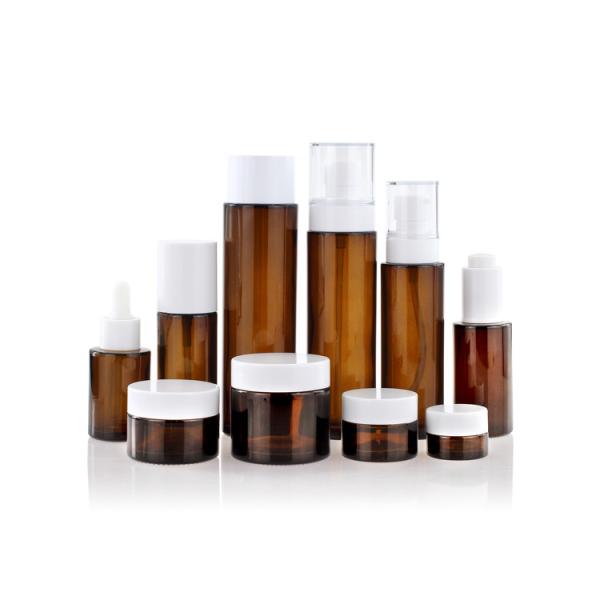 Círculo Amber Glass Skincare Packaging Customized 20ml 30ml 50ml 80ml 100ml