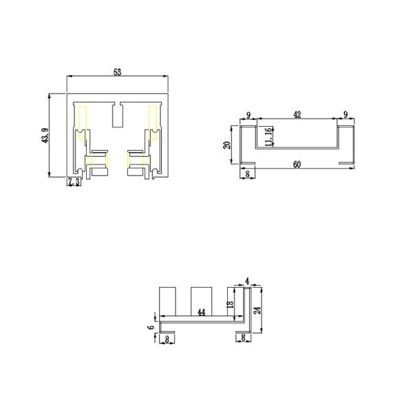 304 Material Stainless Steel Profile Shower Room Sliding Door Frame Corrosion Proof
