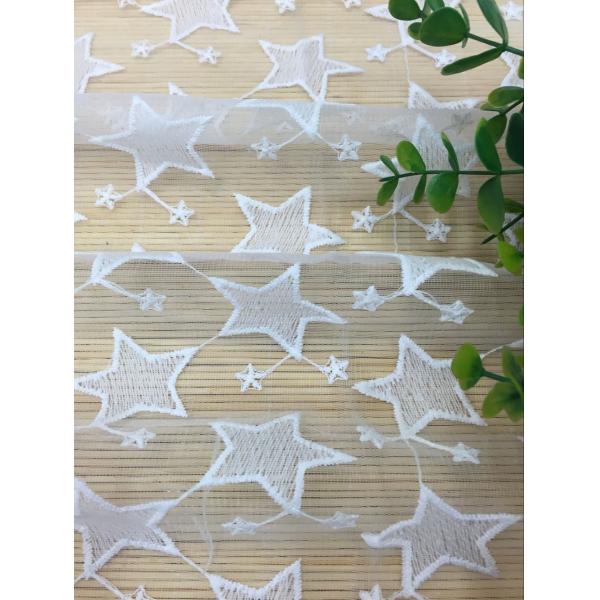 Pentagram Qmilch embroidered Lace Fabric , star lace fabric,Cotton Lace, Polyester Lace Fabric
