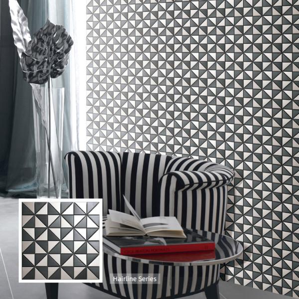 Декоративные панели для стены Линия волос Окончание PVD Золотая мозаичная плитка из нержавеющей стали