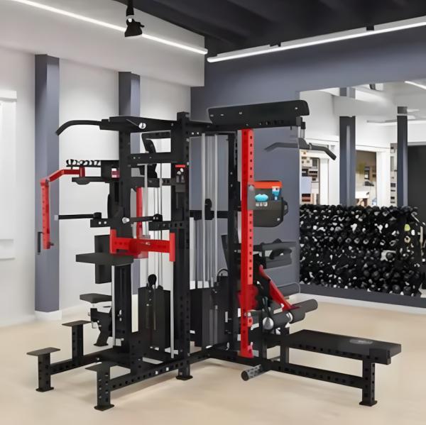 Four Person Station Flying Bird Gantry Smith Squat And Bench Press Machine Commercial Squat Stand Household Multifunctional Fitness