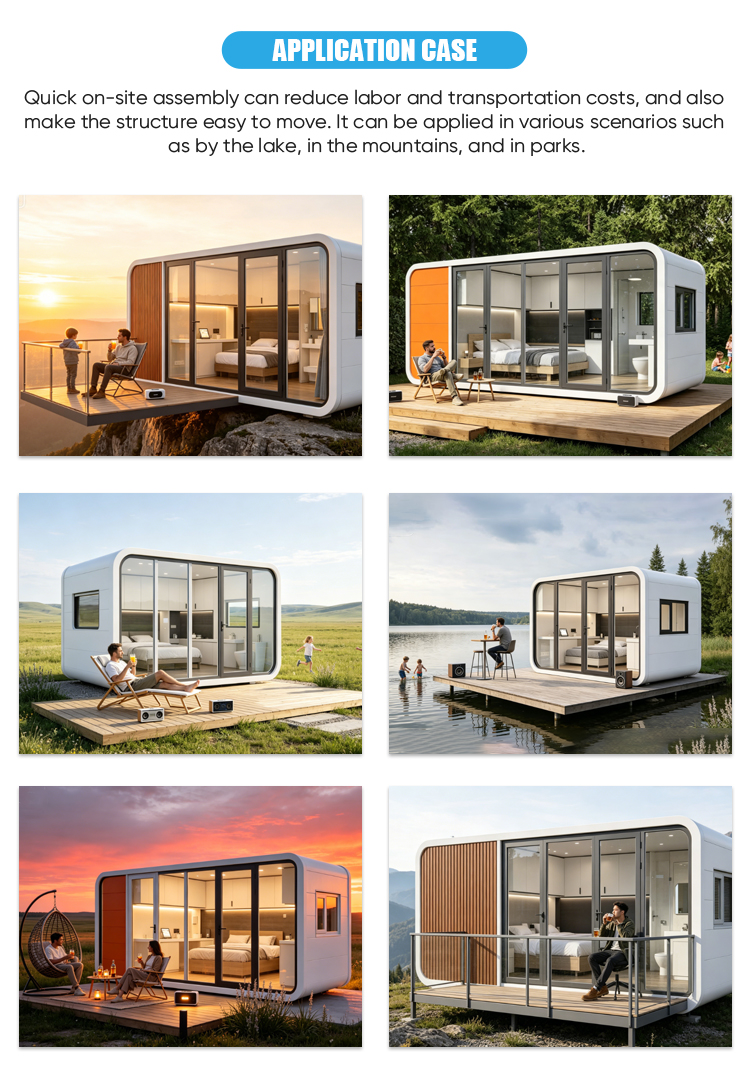 High Quality Prefabricated Office Cabin with Elegant Apple Design, Durable Unit for Commercial Professional Workspace