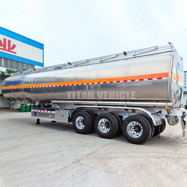TITAN Large Capacity Aluminum Oil Diesel Fuel Tanker Trailer 3 Axle 4 Compartments for Sale
