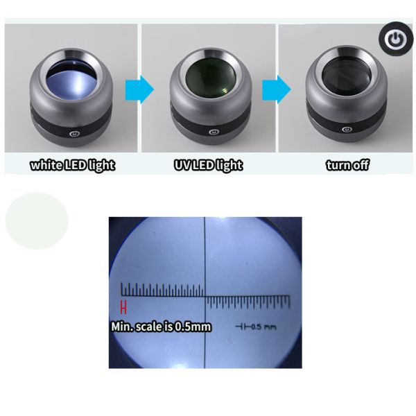 Optical Instrument 10X Screen Magnifier Identification Cylinder Detection Glass