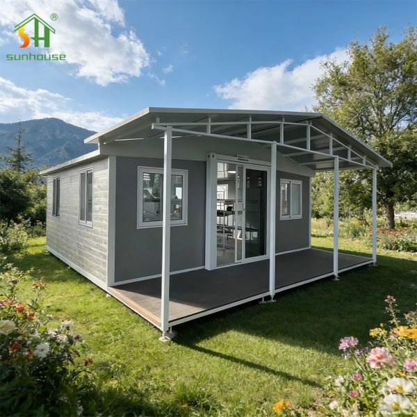 Insulated Modular House with EPS or Rock Wool Sandwich Panels for Worker Housing Site Office Camp and Residential Project