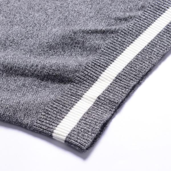 Round Neck Men's Knit Pullover Sweater With Zipper , Mens Zip Up Cardigan Sweater
