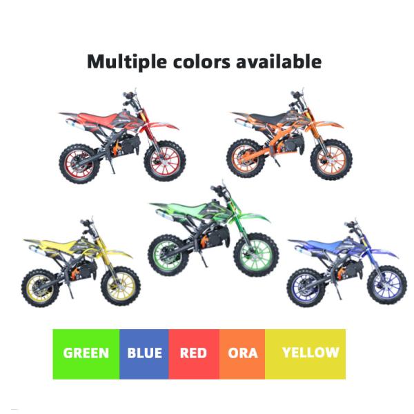 CE Approved 49cc 2 Stroke Kids Orion PCA01 Dirt Bike MAX LOAD 100kg Tires 2.50-10