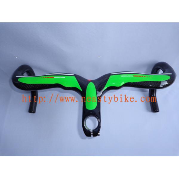HB-NT13 NEASTY-Full Carbon Road Bike Parts/Bicycle Green Handlebar with integrated Stem