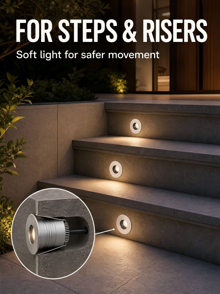Inground LED Step Lights With Anti Slip Cover Plate For Apartment Complex Pathway