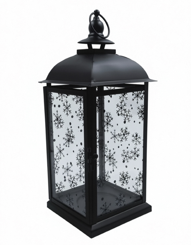 Customizable Metal Lantern Featuring Adjustable Width Suitable for Ambient Lighting in Restaurants and Bars