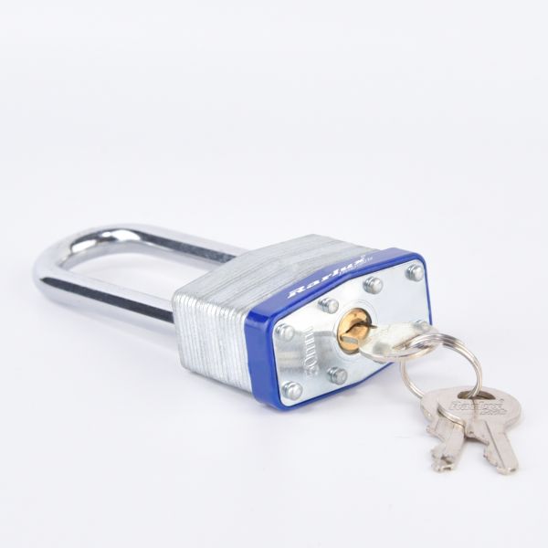 Rarlux Manufacturer Wholesale Custom Anti-Cut Steel Industrial Safety Waterproof Blue Laminated Lock 3 Keys Custom Shackle