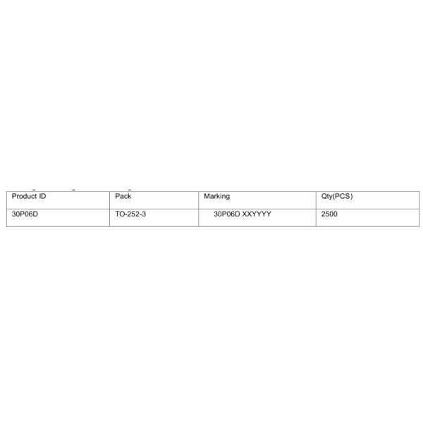 30P06D TO-252 High Power Transistor , Custom Field Effect Transistor