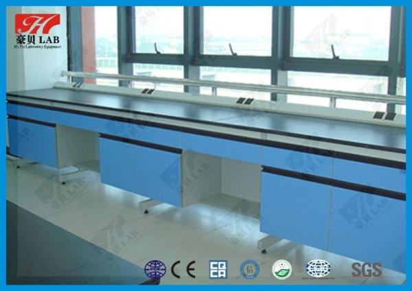 Modern Alkali Resistant Biology Lab Bench Wall Mounted 18mm Thick MDF