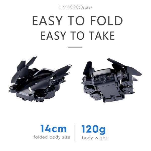 New style 2.4Ghz 4CH Altitude Hold Headless Mode One Key Return Fold 4K HD camera RC Quadcopter lf609 drone