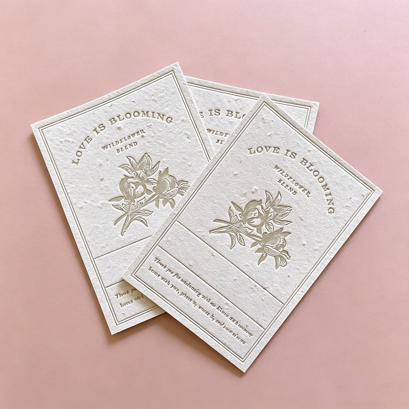 Plantable Seed Paper Greeting Cards With Wildflower Blend And Letterpress