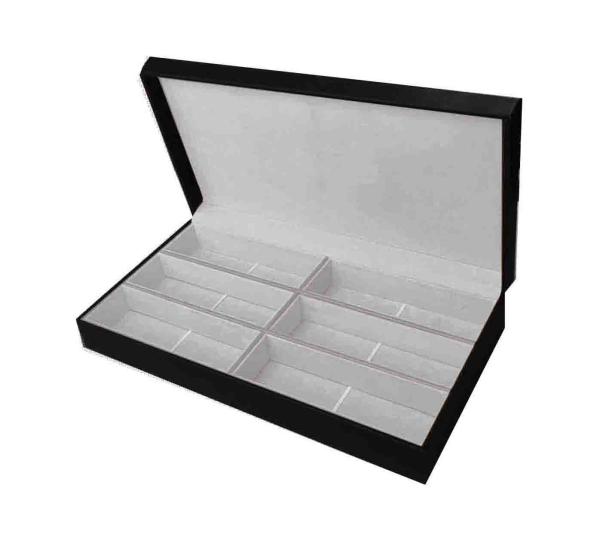 Wooden PU Sunglasses Eyeglass Display Trays With 6 Pairs Customized Size