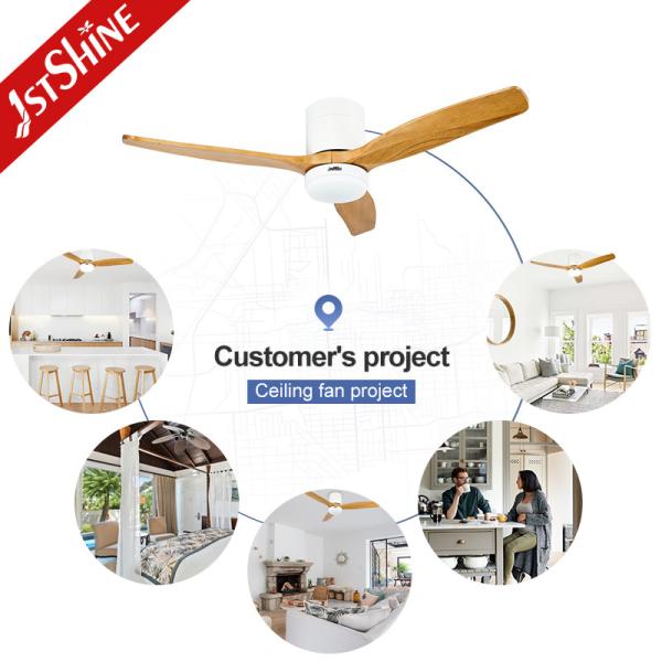 Flush Mount Ceiling Fan with Lights and Remote Control 6 Speed Choice Metal Lamp Body
