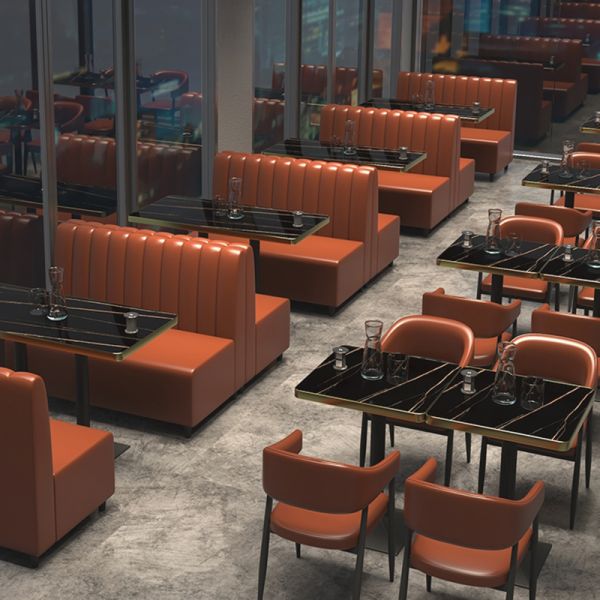 Best Price Factory Restaurant Seating Booth for Restaurant Furniture Metal Coffee Table Sets With Chairs