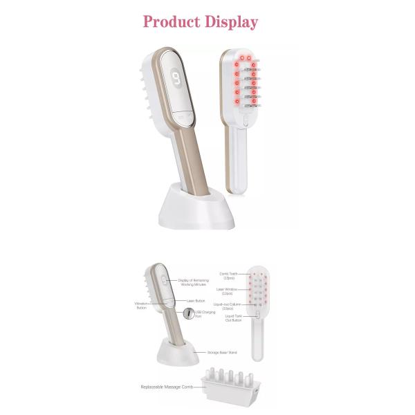 Новые зубы металла конструируют гребень Regrowth волос массажа вибрации лазера Ems обработки выпадения волос электрический с жидкостным проводником