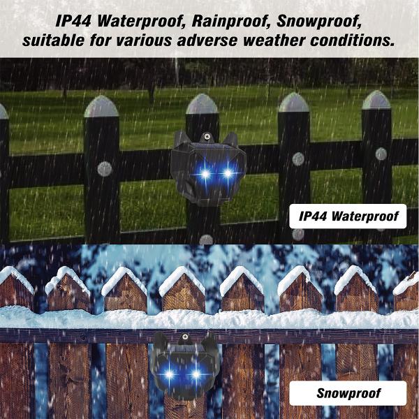 Solar Powered Red LED Lights Cockroach Trap and Raccoon Deterrent for Home Perimeter