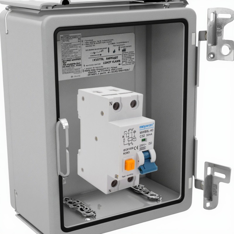 Type 2P 25A Residual Current Circuit Breaker (MCB) Electronic RCBO Capacities 10mA 30mA 100mA 300mA 32A 40A Copper Material 6KA