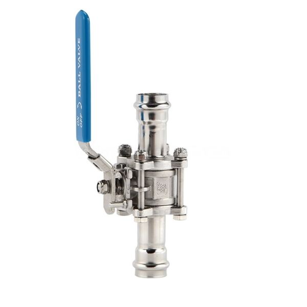 316L Stainless Steel Press Ball Valve 3-Piece Structure Press Fit Ends Corrosion Resistant for Industrial Fluid Systems