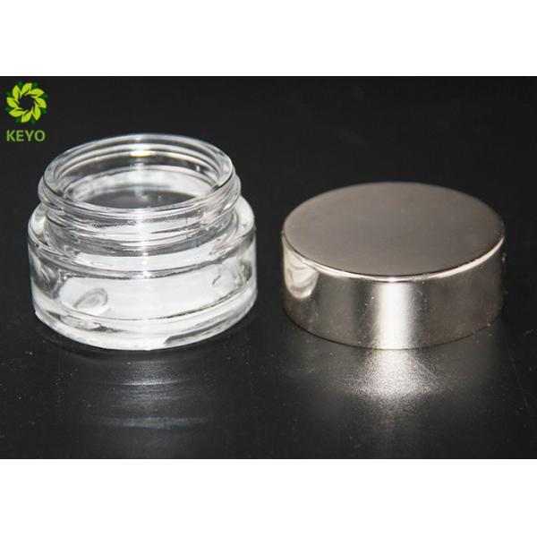 Eco Friendly 15g Cosmetic Cream Jar , Clear Glass Face Cream Containers