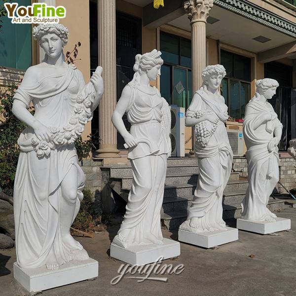 Modern Outdoor Garden Red Life Size Marble Statues Four Season Statue