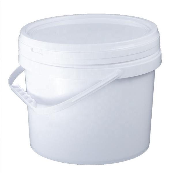 Dia 222mm PP White 5l Chemical Round Plastic Containers 360g