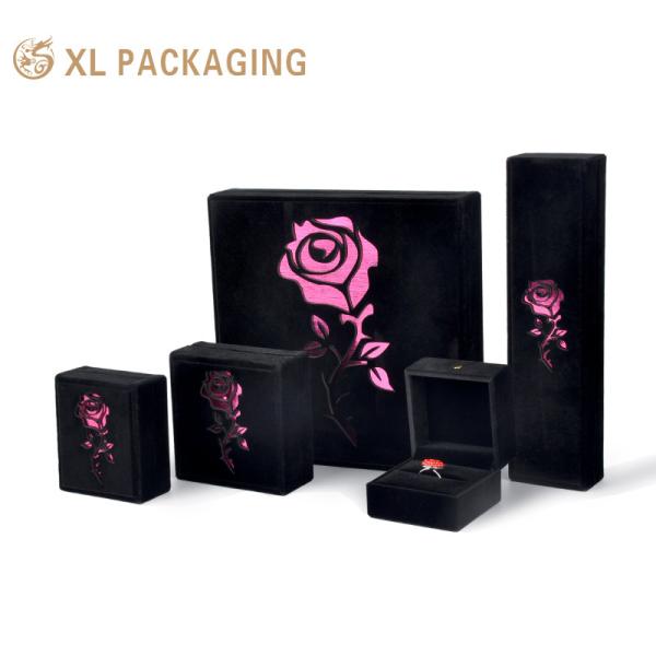 Custom Logo Lint Jewelry Box Packaging Necklace Earring Bracelet Set Jewelry Display Storage Box Jewelry Box