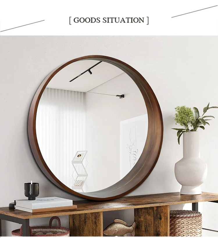 24 Inches Black Framed Vanity Mirror , Custom Framed Mirrors For Bathrooms