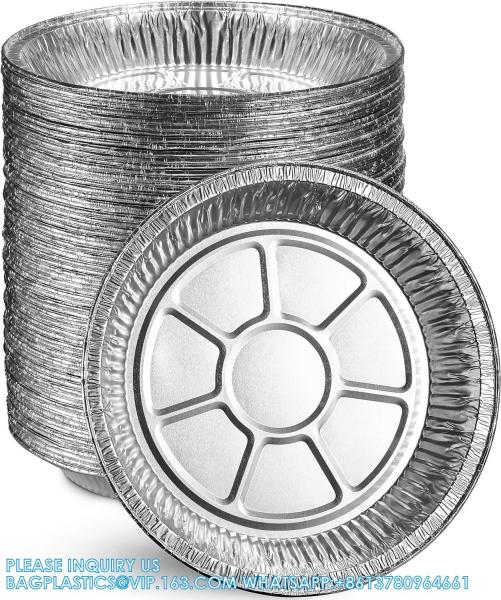 9” Aluminum Foil Pie Pans | Round Disposable Containers Angled Walls Tart Baking, Storing, Serving & Reheating