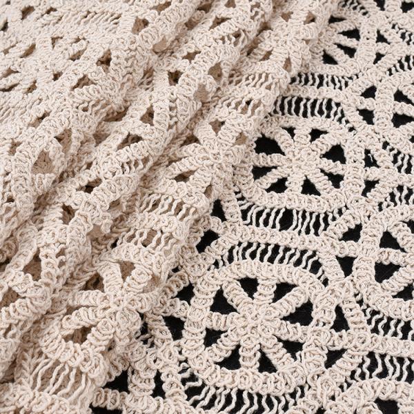 Novo Design Fabricação Mão Suave Sentido 100% algodão renda Tecido Geométrico crochet bordado renda