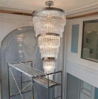 Nordic Purple Crystal Chandelier Iluminação Para Escada Hotel Custom Wedding Large Lobby