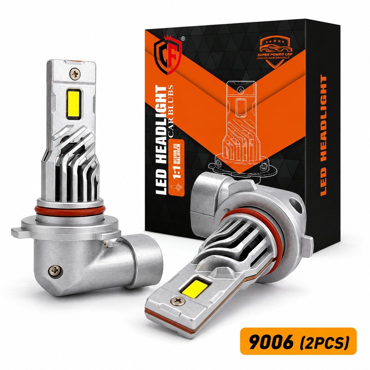 F35 LED Headlight Bulbs Plug and Play with Integrated Cooling Fan and 3300LM COB for Car Headlamp Upgrades