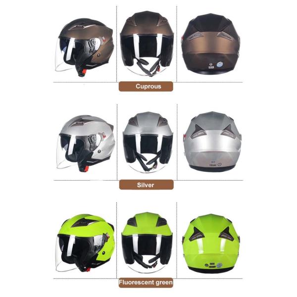 XS/S/M/L/XL/XXL DOT ECE Approved White Open Face Motorcycle Helmet with Visor Anti-fall Breathable