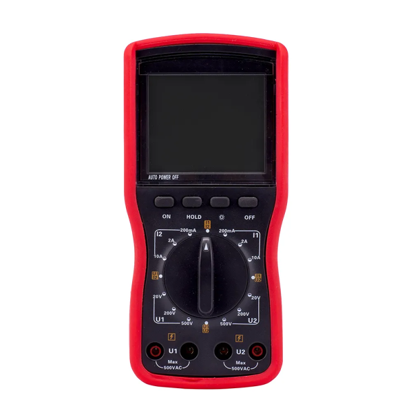 Dual Clamp Digital Phase Volt-Ampere Meter with 500V/10A Measurement Range, LCD Display and Auto Power Off