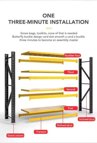 Industrial Adjustable Medium Duty Steel Storage Shelves for Garage Warehouse