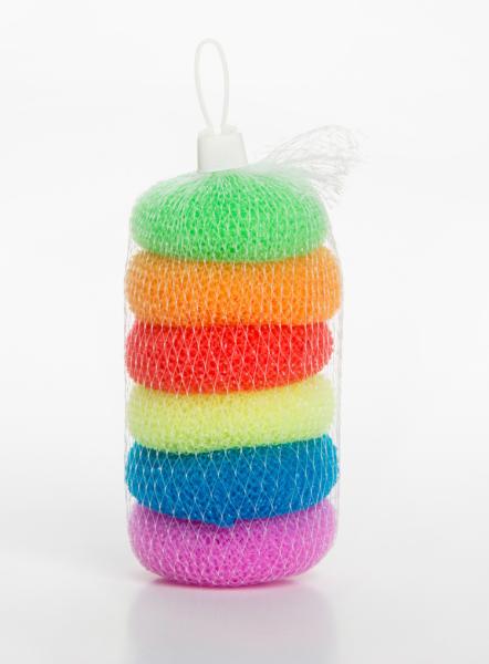 Glassware / Porcelain Plastic Scouring Ball Customized Package For Kitchen Cleaning