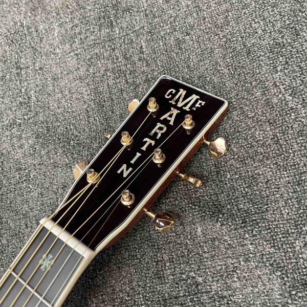 Custom OM Body Yellow Painting Acoustic Electric Guitar with SOLID ROSEWOOD Back Side