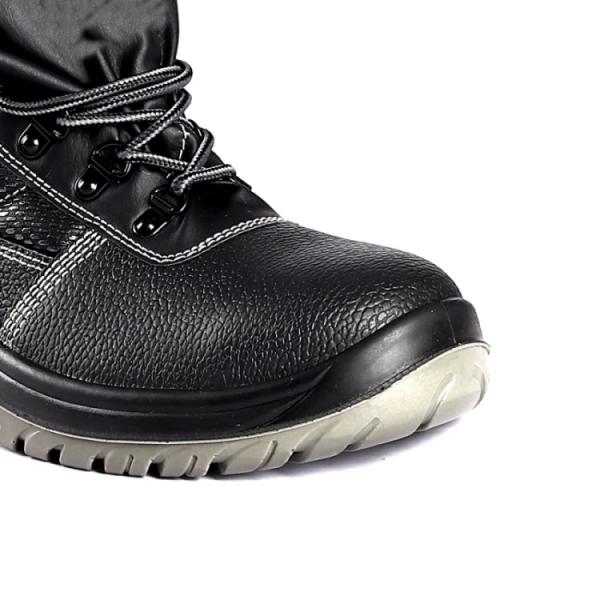 Стальная обувь для рабочих ногтей PU подошва рельефная коровая кожа сетка верхний слой обуви безопасности